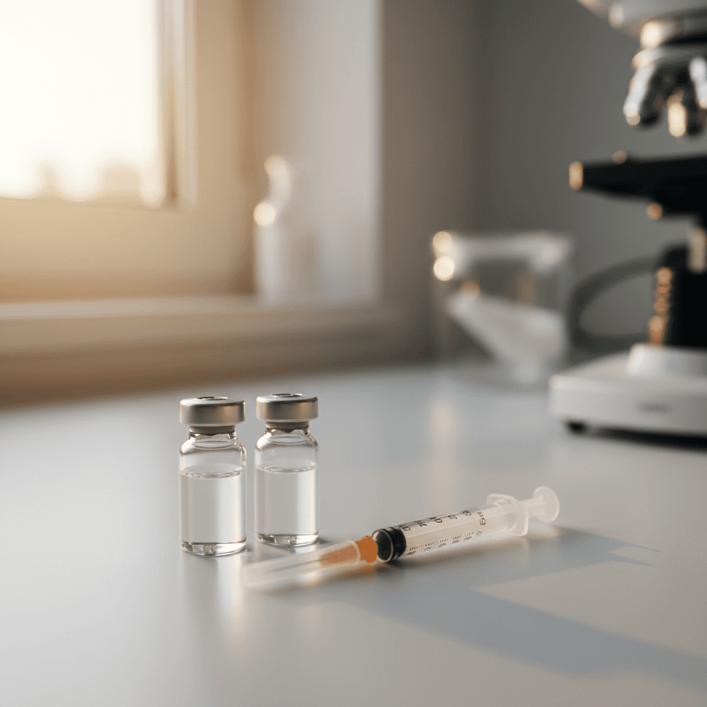 Photograph illustrating ipamorelin peptide research: dosing protocols and administration insights