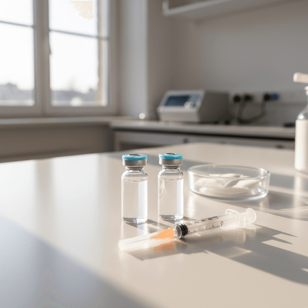 Photograph illustrating how to store reconstituted peptides